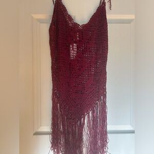 NWT Forever 21 knit cover up maroon size large